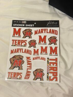 The Jardine Collection Maryland Terps Sticker Sheet - Red/Brown